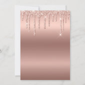 バーチャルベビーシャワーグリッタードリップバラ金ゴールド 招待状 (裏面)