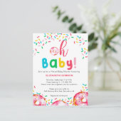 バーチャルベビーシャワードーナツオベビーカラフルレインボー ポストカード (スタンド正面)