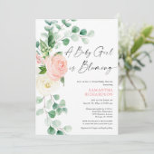 バーチャルベビーシャワーベビーガールがブルーミング春 招待状 (スタンド正面)
