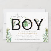 バーチャルベビーシャワーボーイサファリジャングル 招待状 (正面)