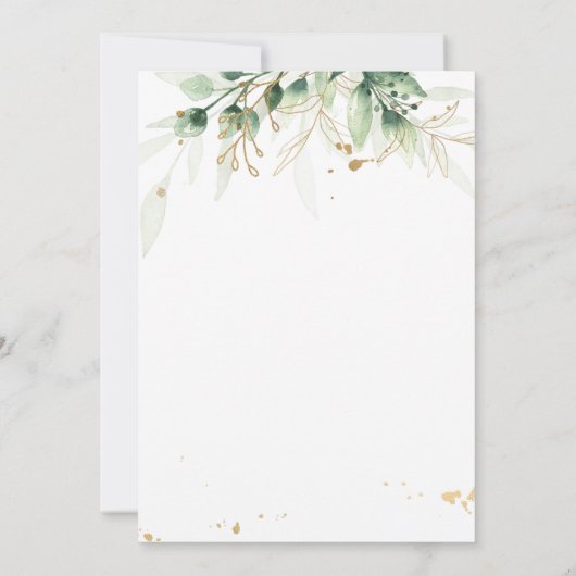 バーチャルベビーシャワー招待状緑のシャワー 招待状 (裏面)