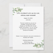 バーチャルベビーシャワー水彩招待状 セーブザデート (裏面)