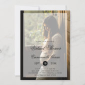 バーチャルベビーシャワー男女兼用のモダン写真 招待状 (正面)