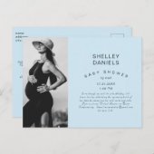 バーチャルベビーシャワーbyメールフォトブルー招待状 インビテーションポストカード (正面/裏面)