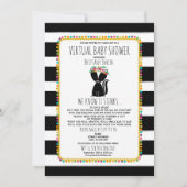 バーチャルベビーソーシャルディスタンシングシャワースクンクガール 招待状 (正面)