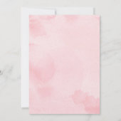 バーチャルベフェミニンビーシャワー赤面ピンク金ゴールドバラ 招待状 (裏面)