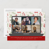 バーチャルモダンビデオミーティングクリスマス6写真 シーズンポストカード (正面/裏面)
