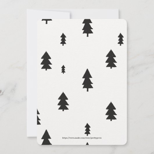 バーチャルランバージャックフランネルボーイベビーシャワー招待状 案内状 (裏面)