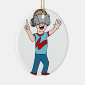 バーチャルリアリティのビデオゲーマー セラミックオーナメント (右)