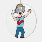 バーチャルリアリティのビデオゲーマー セラミックオーナメント (左)
