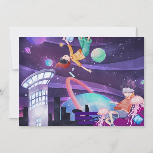 バーチャルリアリティバースデーパーティー|写真 招待状 (裏面)