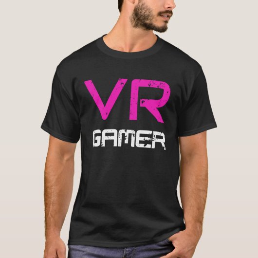 バーチャルリアリティファン向けVRゲーマーPink Tシャツ (正面)
