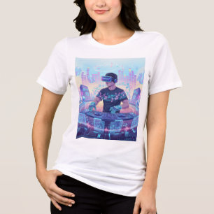 バーチャルリアリティミックス景DJ Tシャツ