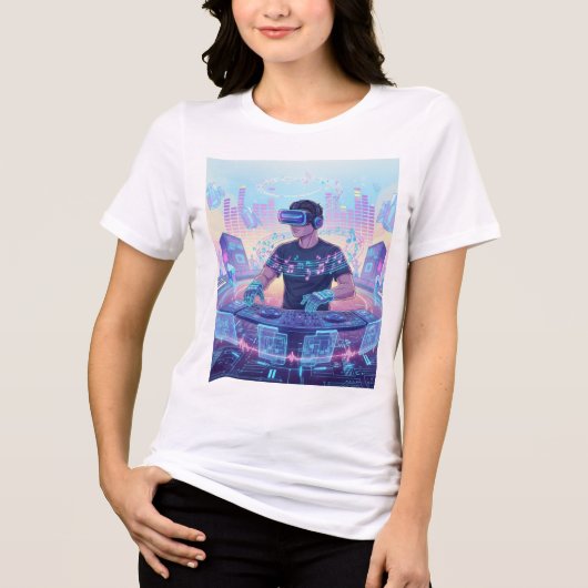 バーチャルリアリティミックス景DJ Tシャツ (正面)