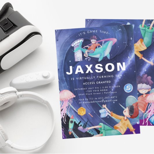バーチャルリアリティ誕生日パーティー 招待状