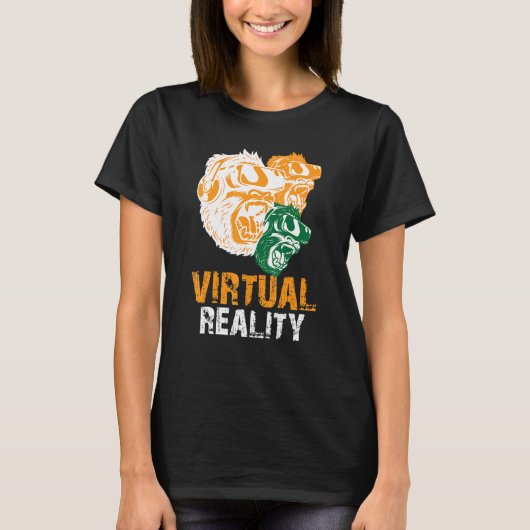 バーチャルリアリティVRゲームゲームプレイヤーMonkey Ape Tシャツ (正面)