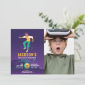 バーチャルリアリティVRデジタルゲームゲーマー写真 招待状 (スタンド正面)