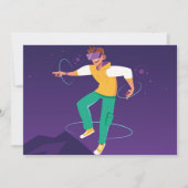 バーチャルリアリティVRデジタルゲームゲーマー写真 招待状 (裏面)