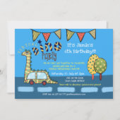 バーチャル先史時代の恐竜男子誕生日パーティー 招待状 (正面)