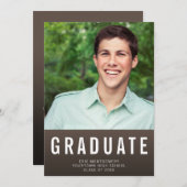 バーチャル卒業パーティーのフォトブラウングラデーション 招待状 (正面/裏面)