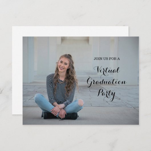 バーチャル卒業パーティーの写真 案内ポストカード (正面/裏面)