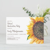 バーチャル卒業パーティーイエローブラウンヒマワリ 招待状 (スタンド正面)