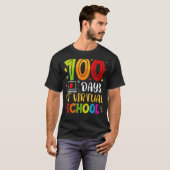 バーチャル学校生徒の100日の幸せな先生 Tシャツ (正面フル)