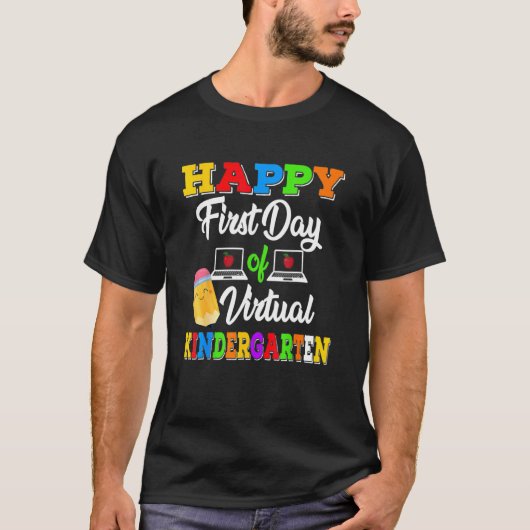 バーチャル幼稚園キッズオンリンの幸せな初日 Tシャツ (正面)