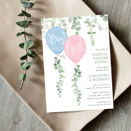 バーチャル性がユーカリモダンバルーンを明かす 招待状