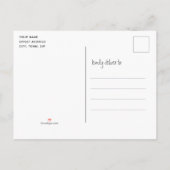 バーチャル感謝祭水彩秋の木葉の インビテーションポストカード (裏面)