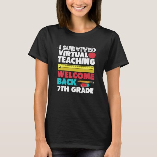 バーチャル授業を乗り越えた 7年生の新学期 Tシャツ (正面)