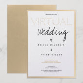 バーチャル結婚のホワイト金ゴールドブラックタイポグラフィ (正面/裏面)