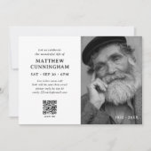 バーチャル記念お祝いのライフシンプルQR 招待状 (正面)