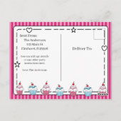 バーチャル誕生日パーティーの招待 ポストカード (裏面)