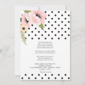 バーチャル誕生日パーティーピンクとイエローポピー 招待状 (裏面)