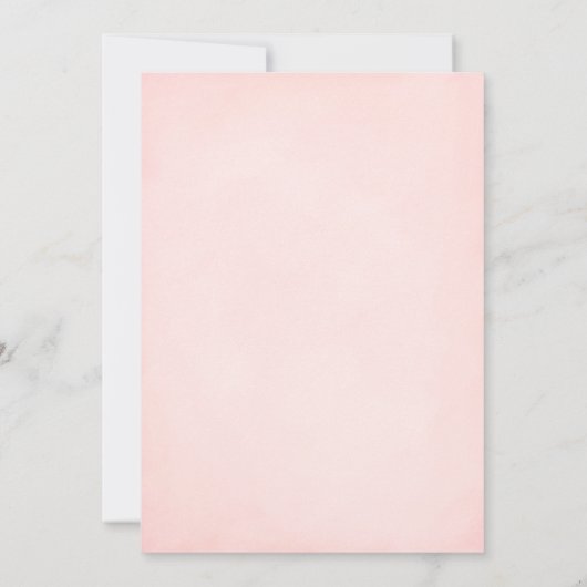 バーチャル象かわいい赤面ピンクの女の子ベビーシャワー 招待状 (裏面)