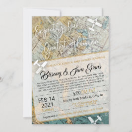 バーチャル赤ちゃんシャワーのアドベンチャー招待状 招待状