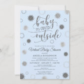 バーチャル赤ちゃんシャワーベビーの青の外でのコービデ 招待状 (正面)