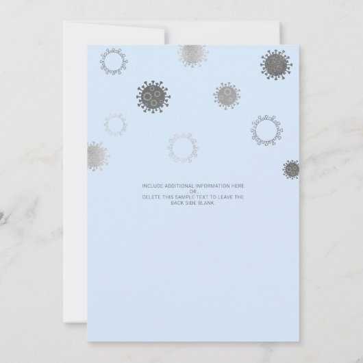 バーチャル赤ちゃんシャワーベビーの青の外でのコービデ 招待状 (裏面)