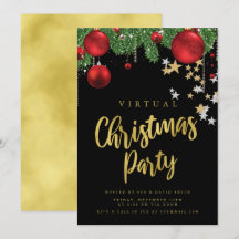 バーチャル金ゴールドレッドブラッククリスマスパーティー