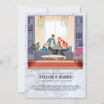 バーチャル ウェディング シャワー マーブル インビテーション