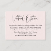 バーチャル オプション パーティー シャワー ウェディング ピンク エンクロージャーカード (正面)