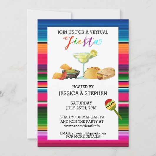 バーチャル フィエスタ パーティー シンコ デ マヨ 招待状 (正面)