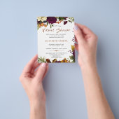 バーチャル ブライダル シャワー 予算に優しい 花の仮想招待状 チラシ (手)