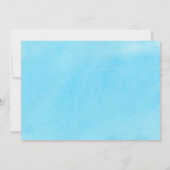 バーチャル ブルー ゴールド 洗礼 1歳 誕生日 テキスト フォト 招待状 (裏面)