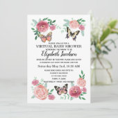 バーチャル ベビー シャワー 蝶々 招待状 (スタンド正面)