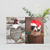 バーチレッドバッファロープレイドの小人の彫刻ハートの写真 シーズンカード (スタンド正面)