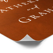 バーッ素朴トオレンジのサイン結婚我々のゲストブック ポスター (角)