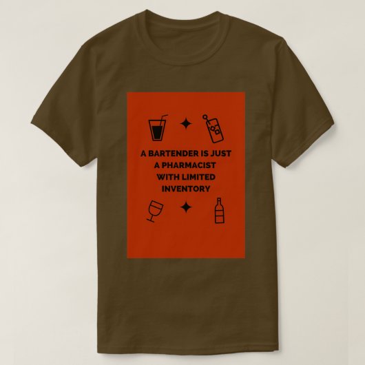 バーテンおもしろいダー引用文 Tシャツ (デザイン正面)
