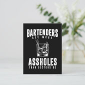 バーテンおもしろい・アルコール・ミキサーのバーキーパー・ジョーク ポストカード (スタンド正面)